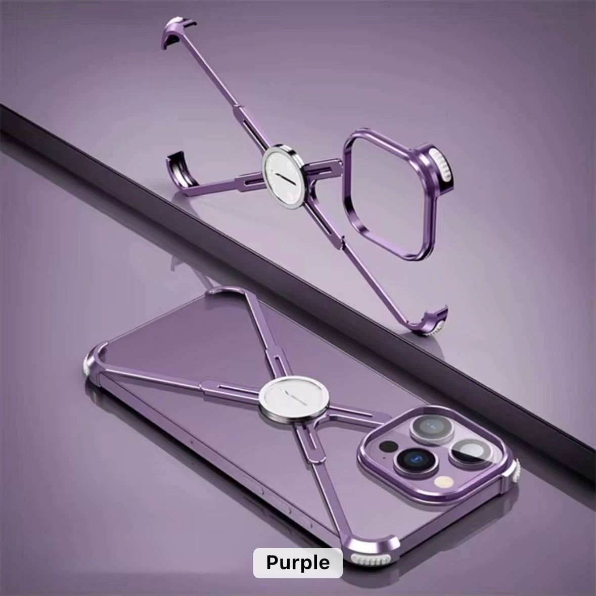 X-Shaped Magnetic Metal Bumper Case for iPhone