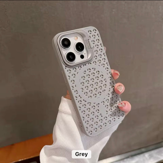 Magsafe Mesh Silicone Case with Stand for iPhone