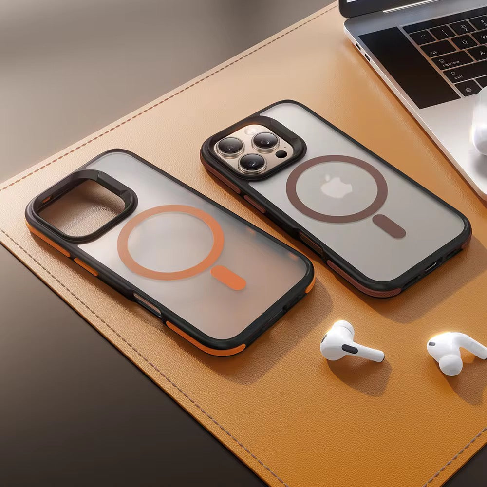 Tinted Matte Hard Magsafe Case with Color Border for iPhone