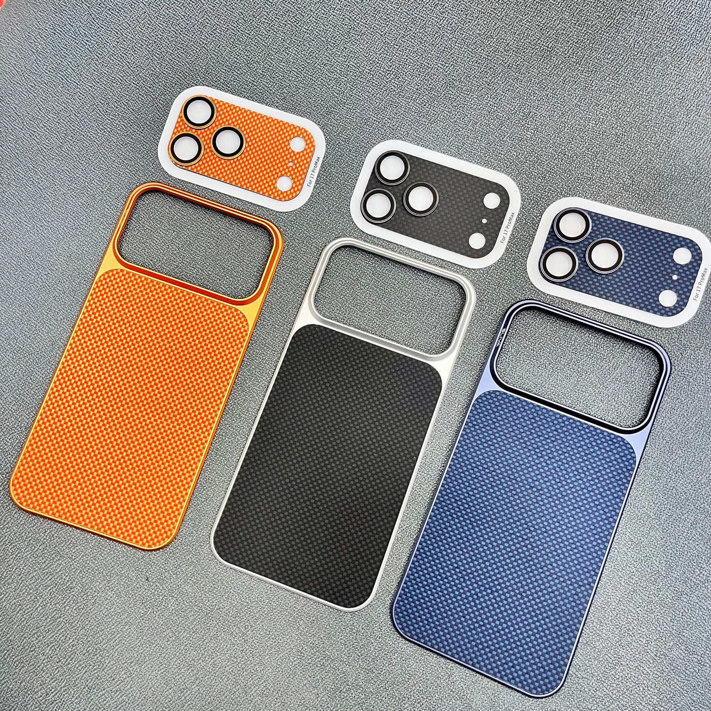 Premium Carbon Fiber Metal Plate iPhone 17 Pro Case