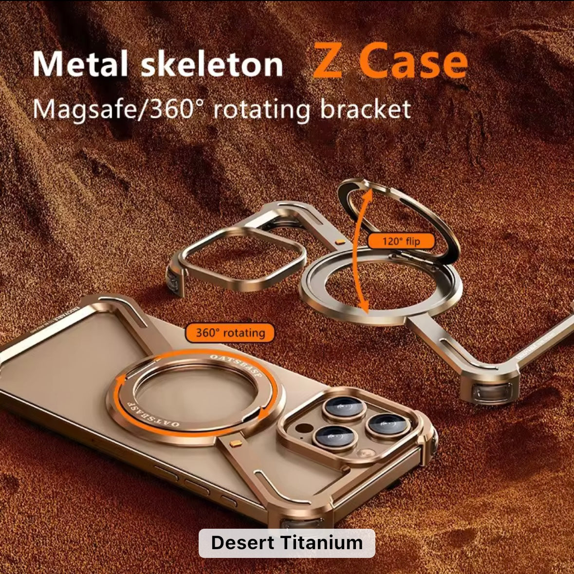 Z Shaped Metal Magsafe Bumper Case with Stand for iPhone