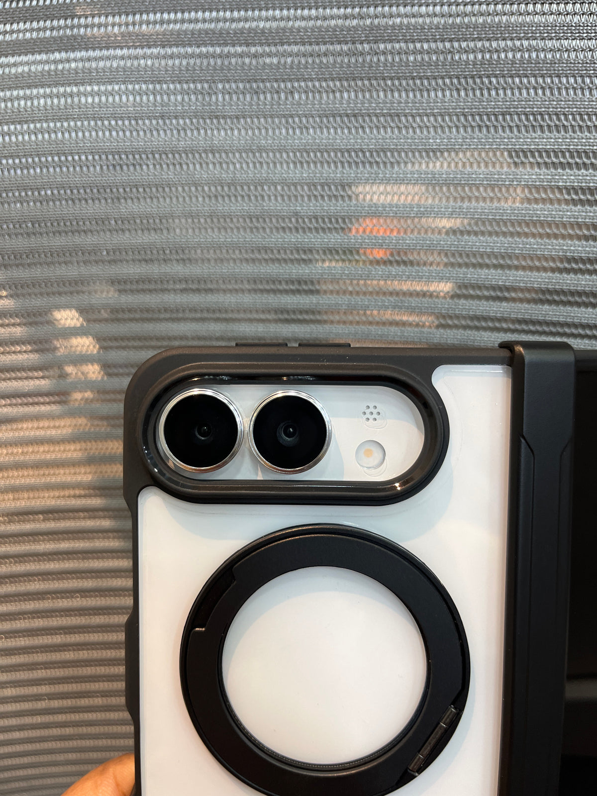 Transparent Side-Border MagSafe Stand Case for iPhone Duo