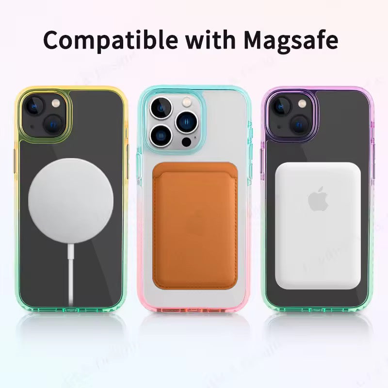 Dual Tone Gradient Magsafe Silicone Case for iPhone