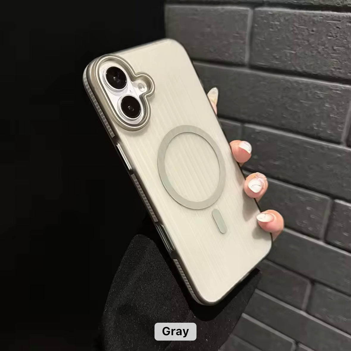 Slim Fit Hard MagSafe iPhone Case with Embossed Stripes