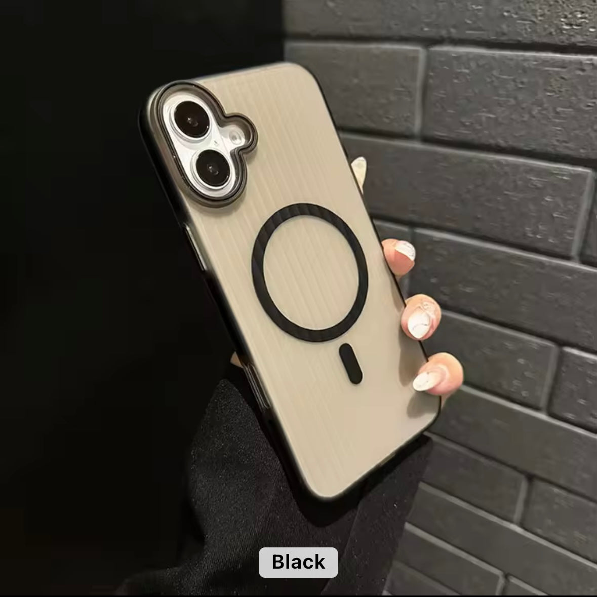 Slim Fit Hard MagSafe iPhone Case with Embossed Stripes
