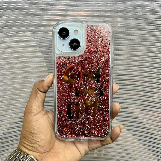 Good Vibes Only Liquid Glitter iPhone 15 Case