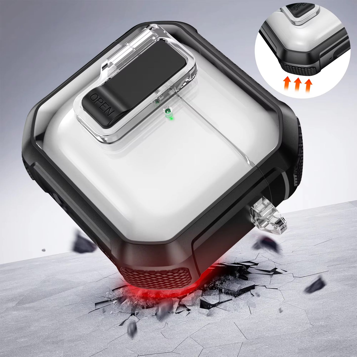 Hard Case with Lock for AirPods Pro and AirPods Pro 2nd Gen