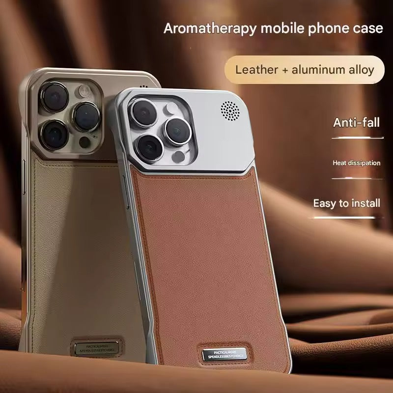 Aroma Perfume Leather & Metal iPhone Case