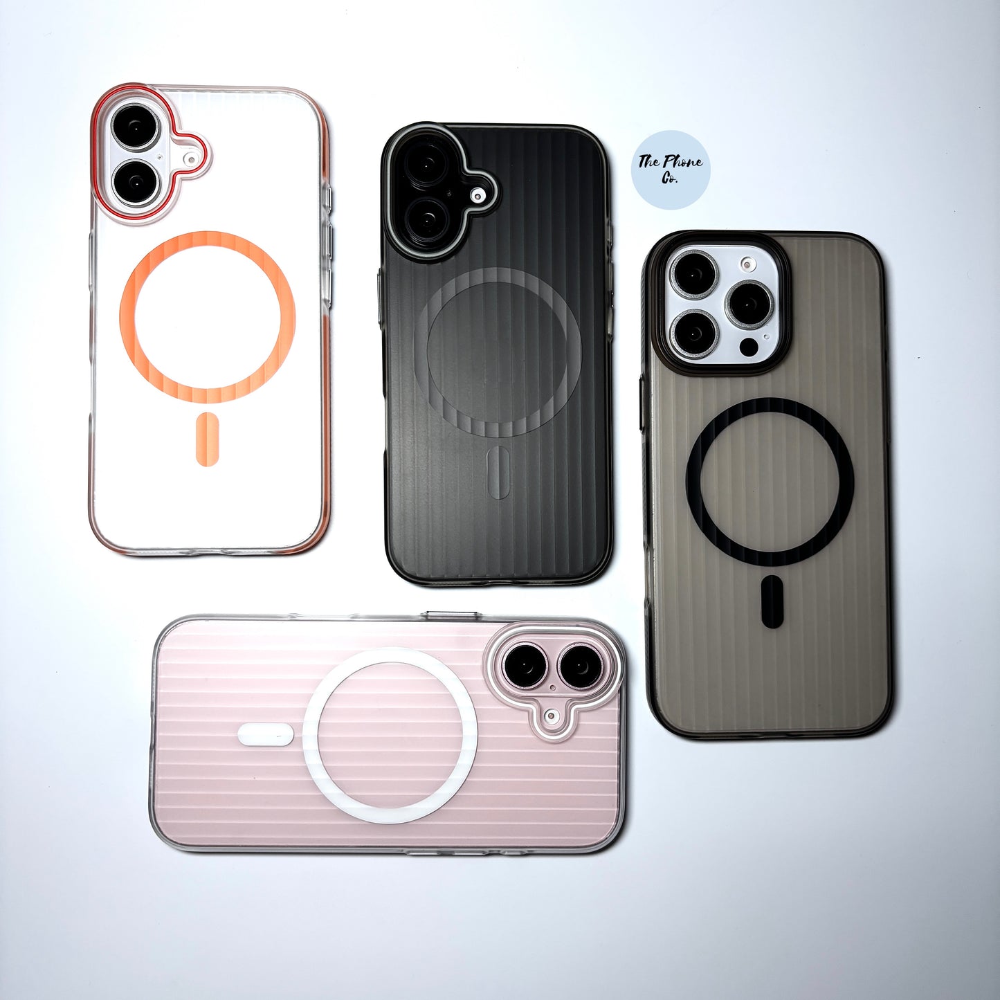 MagSafe Transparent Striped iPhone Case
