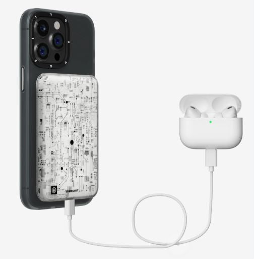 Circuit Board Magnetic Wireless Power Bank - 5000 mAh