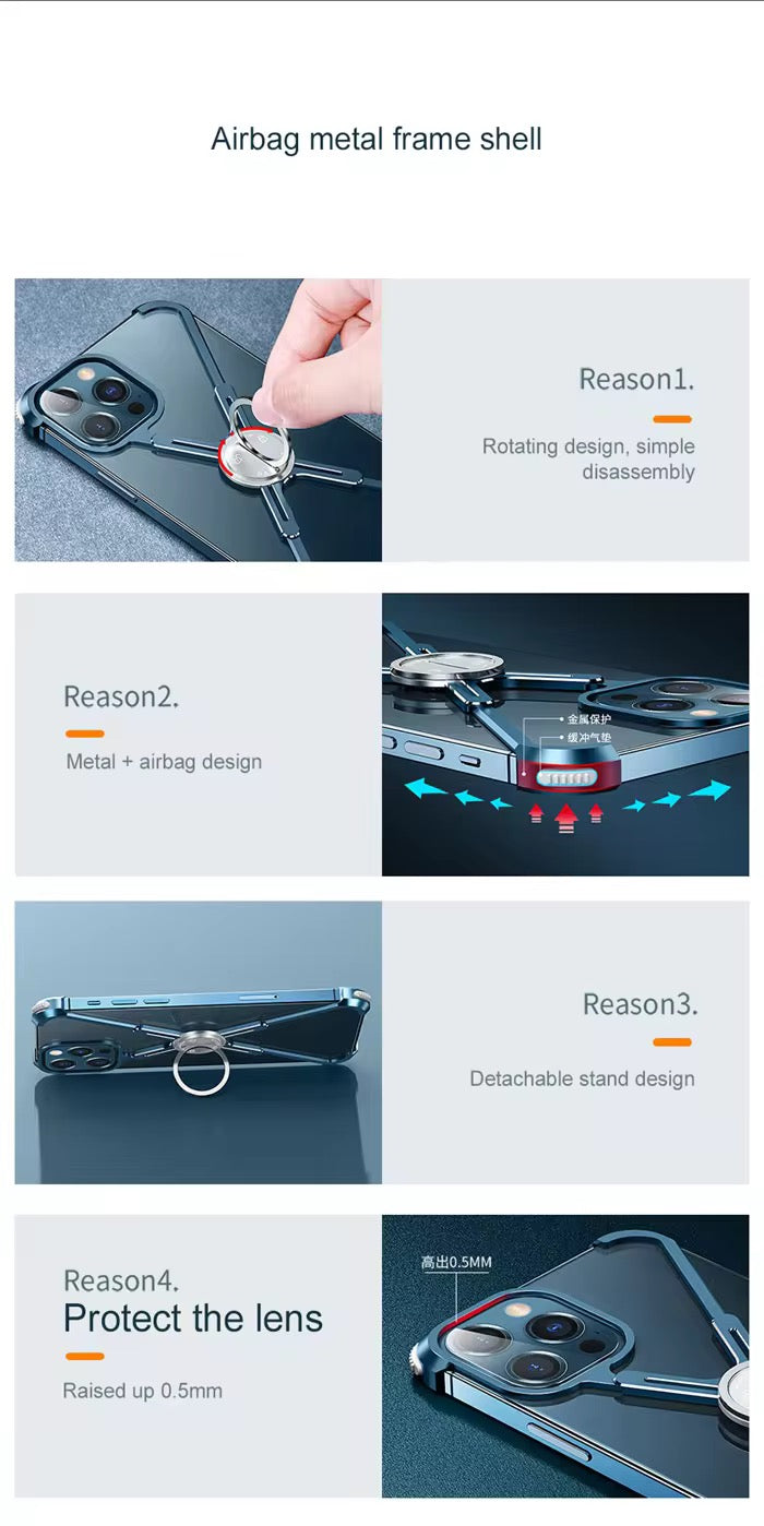 X-Shaped Magnetic Metal Bumper Case for iPhone