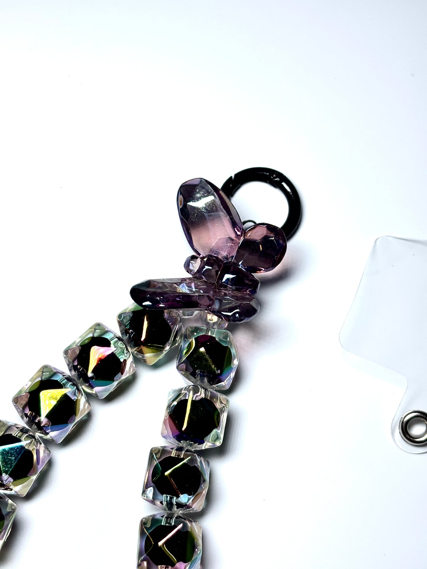 Octagon Butterfly Phone Charm Strap