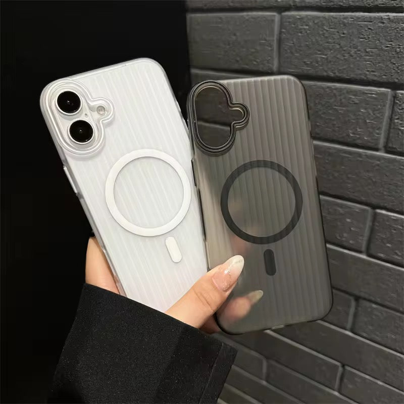 Slim Fit Hard MagSafe iPhone Case with Embossed Stripes