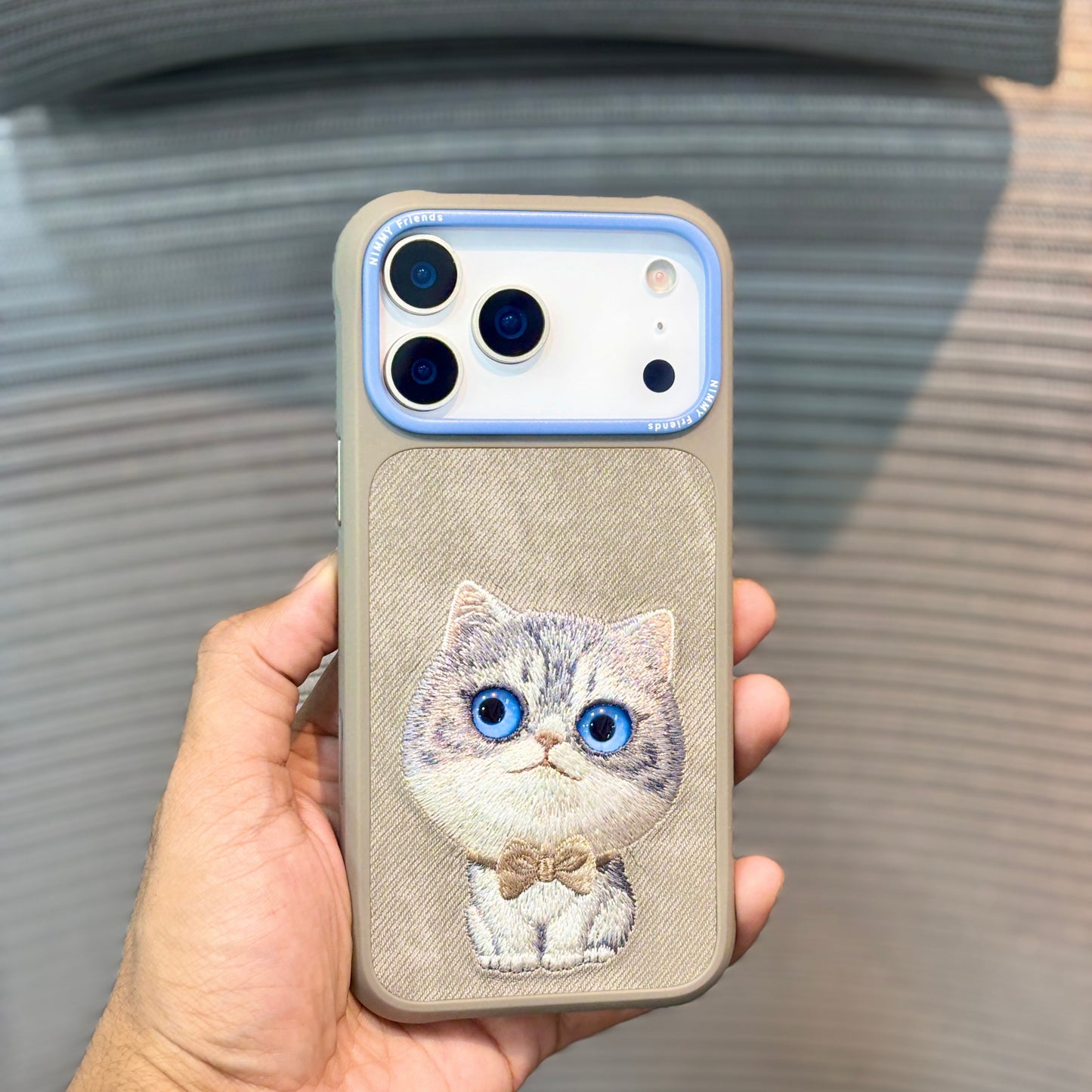 StitchPals Cat Embroidered iPhone 17 Pro Max Case