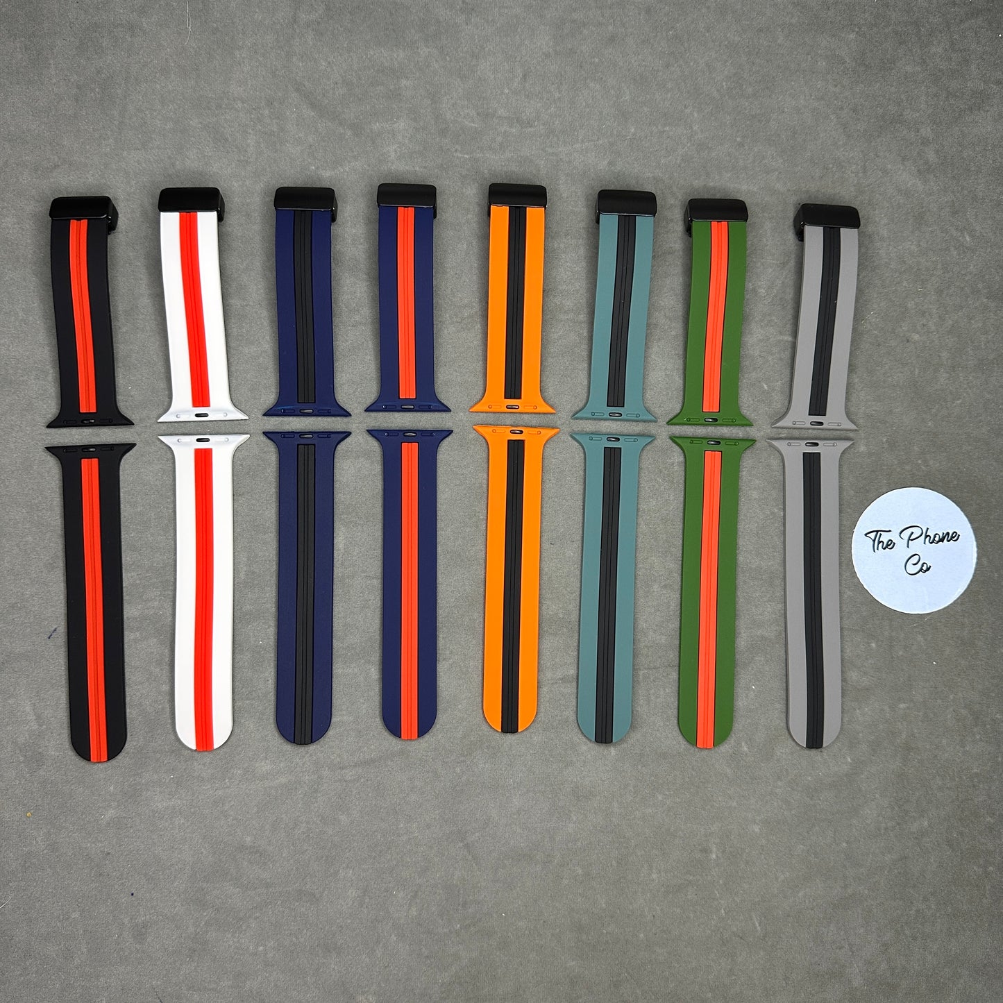 Striped Silicone Magnetic Apple Watch Strap