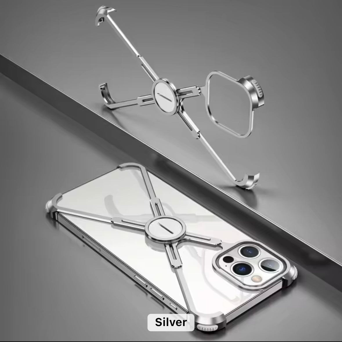 X-Shaped Magnetic Metal Bumper Case for iPhone