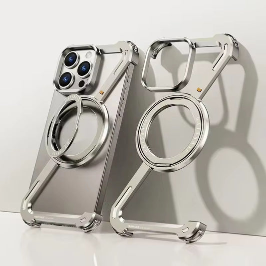Z Shaped Metal Magsafe Bumper Case with Stand for iPhone