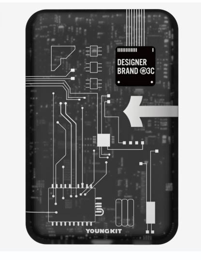 Circuit Board Magnetic Wireless Power Bank - 5000 mAh