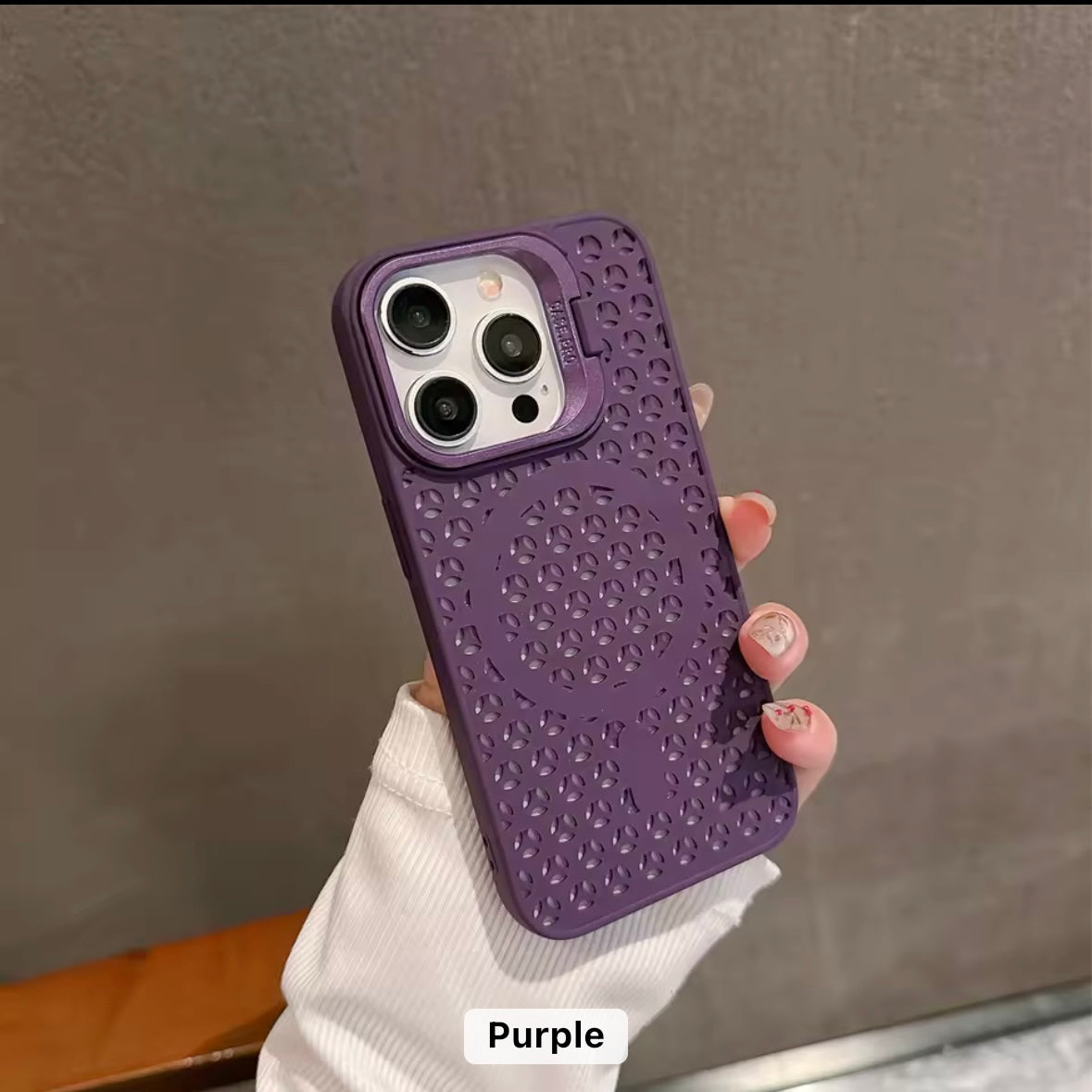 Magsafe Mesh Silicone Case with Stand for iPhone