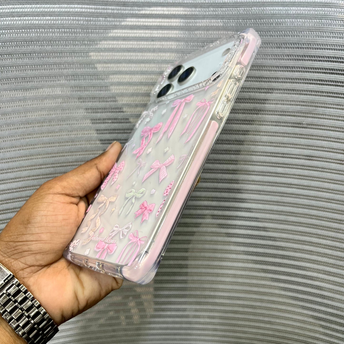Glitter Bow Printed iPhone 17 Pro Max Case