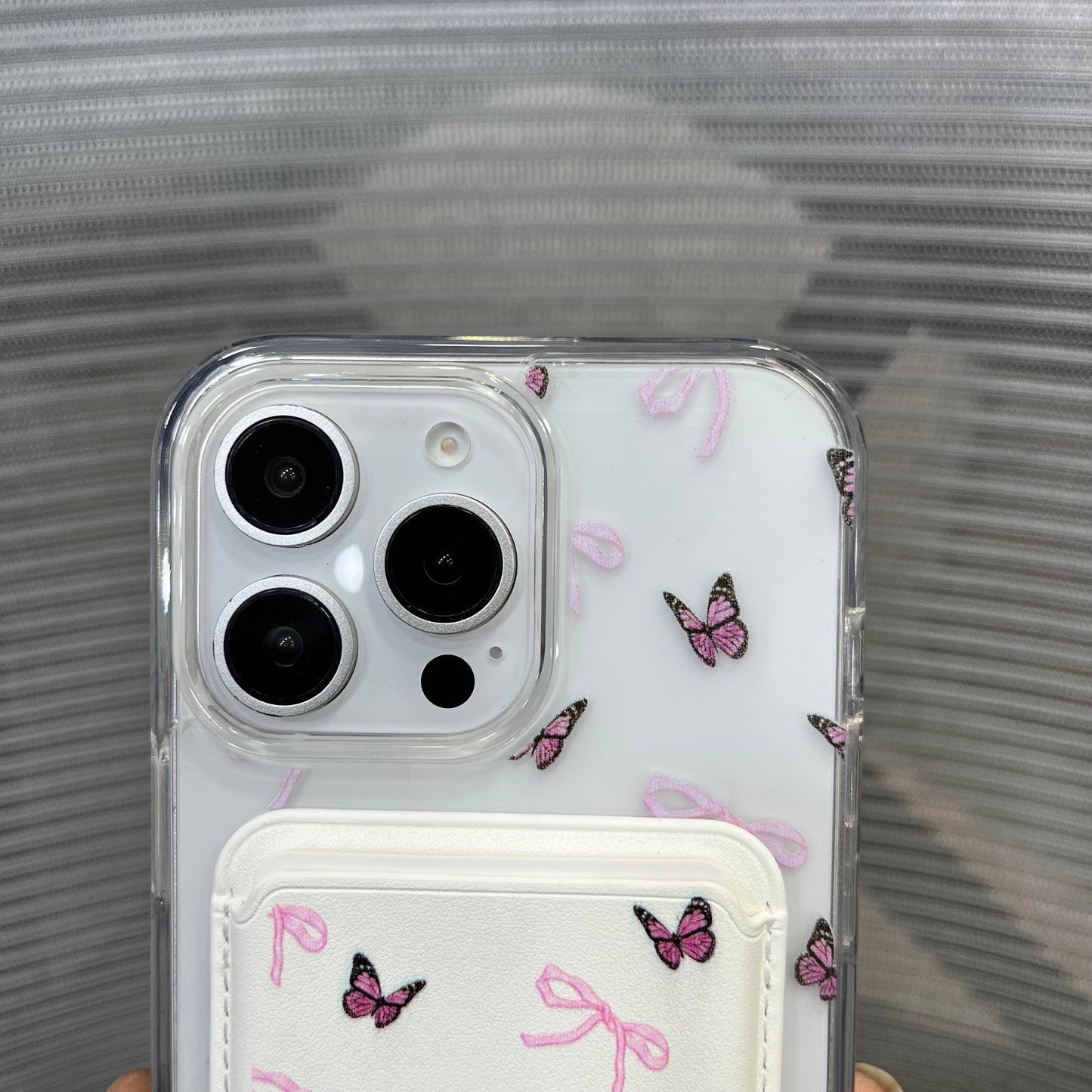 Bow Print MagSafe Wallet iPhone 16 Pro Max Case