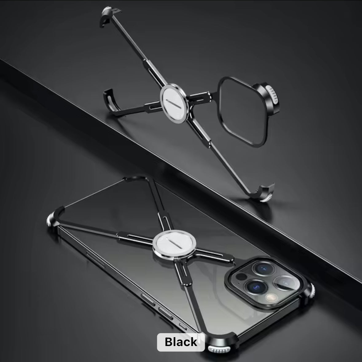 X-Shaped Magnetic Metal Bumper Case for iPhone