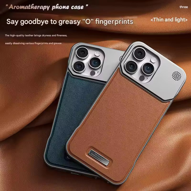 Aroma Perfume Leather & Metal iPhone Case