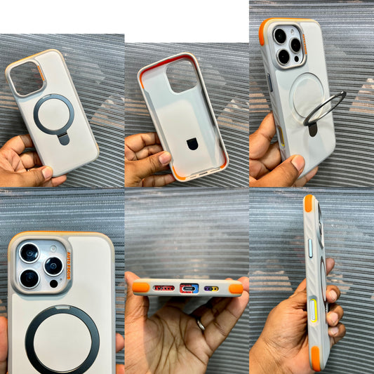 Matte Shockproof Hybrid Bumper with Metal Stand