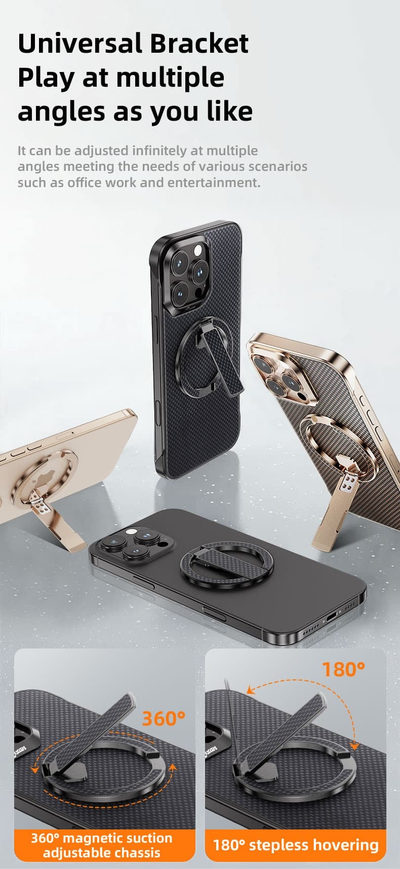 Carbon Fiber iPhone Case with Stand