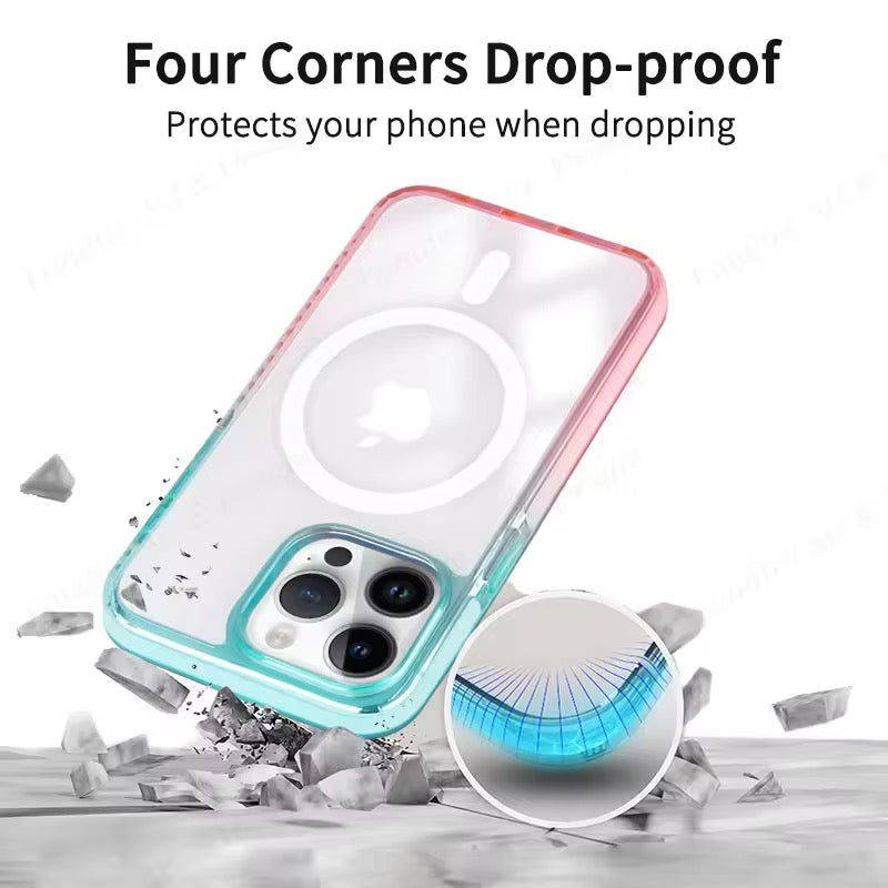 Dual Tone Gradient Magsafe Silicone Case for iPhone
