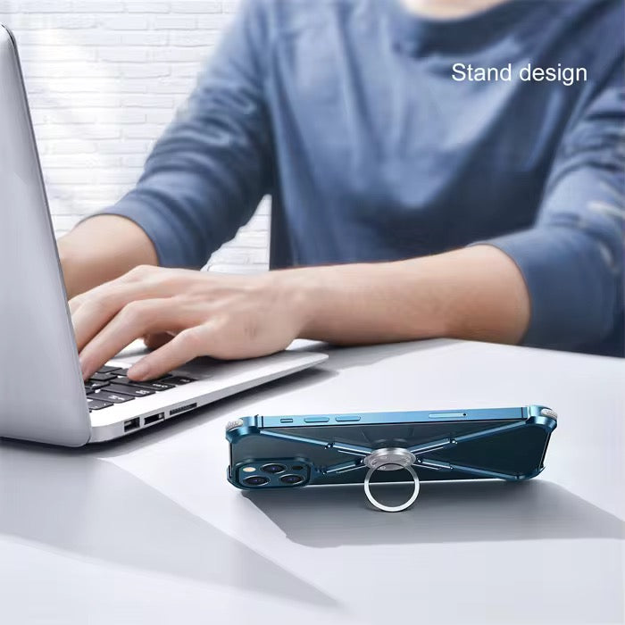 X-Shaped Magnetic Metal Bumper Case for iPhone