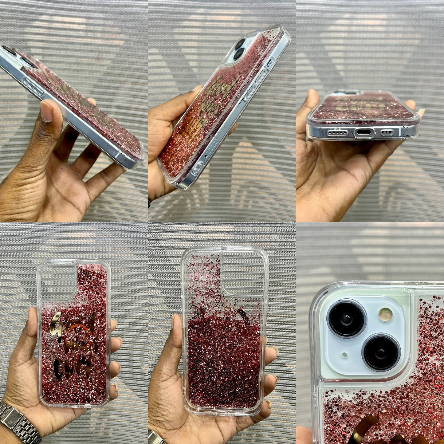 Good Vibes Only Liquid Glitter iPhone 15 Case