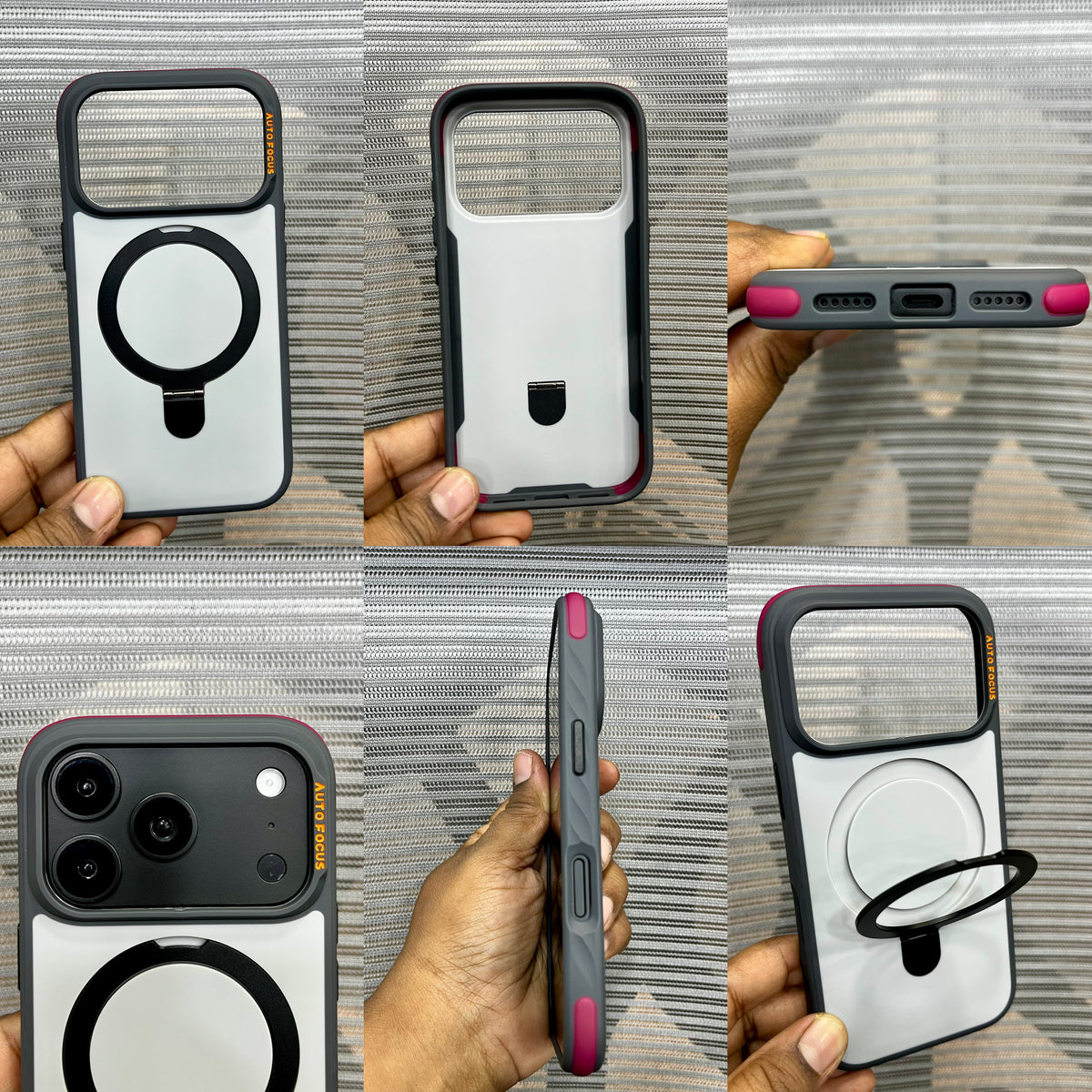 Matte Shockproof Hybrid Bumper with Metal Stand