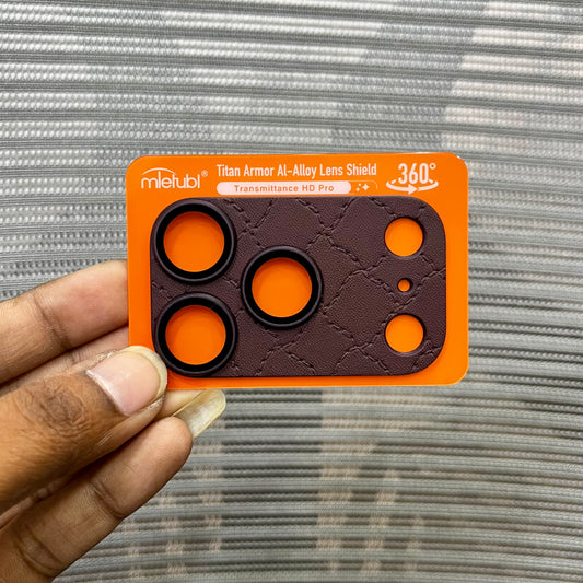 Leather Embossed Camera Plate with Lens for iPhone