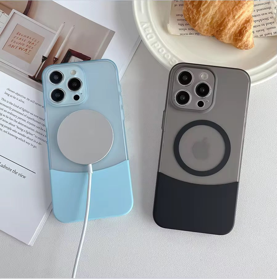 Dual Color Matte Magsafe Slim Fit Case for iPhone