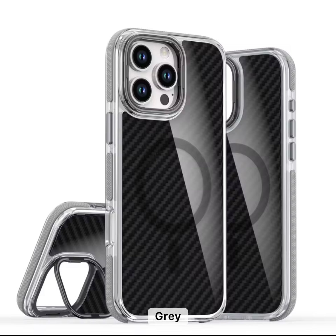 Carbon Fibre MagSafe iPhone Case with Camera Stand
