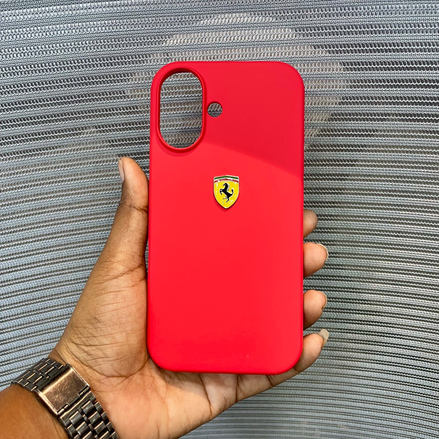RedPrancing Horse Silicone iPhone 16 Plus Case