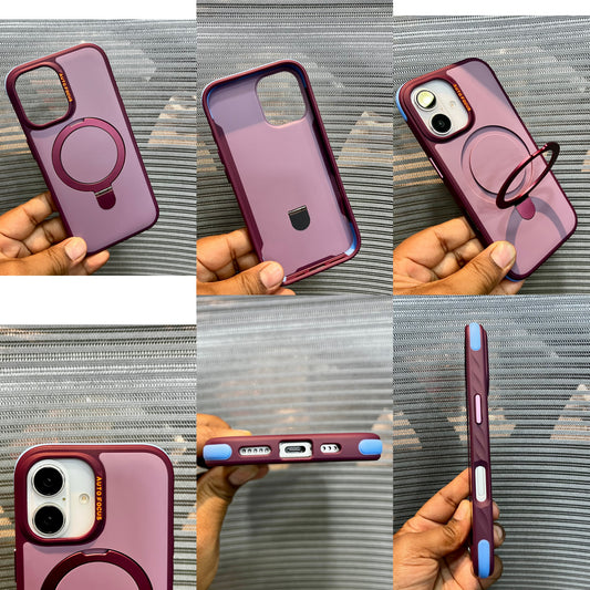Matte Shockproof Hybrid Bumper with Metal Stand