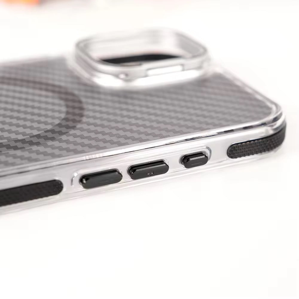 Carbon Fibre MagSafe iPhone Case with Camera Stand