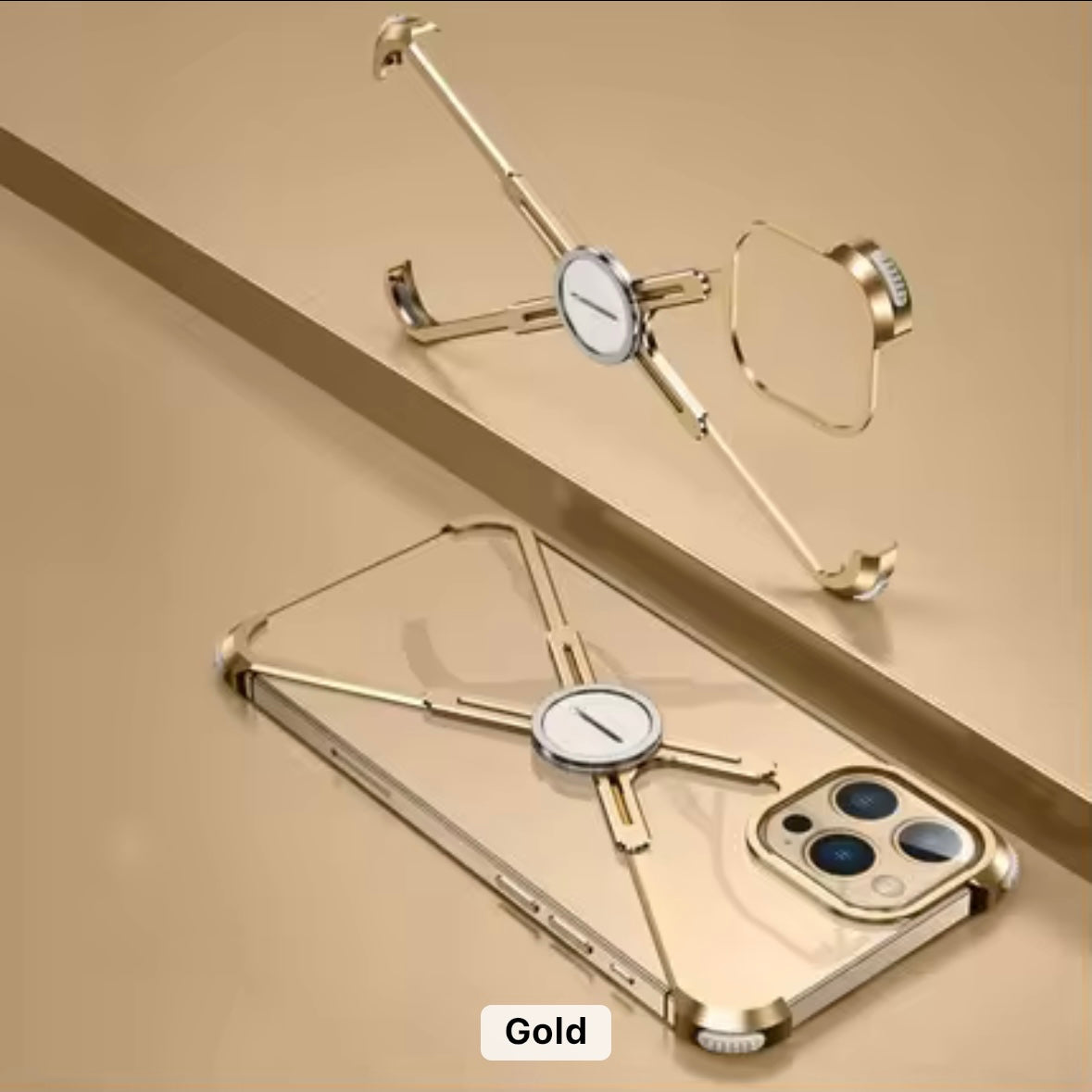 X-Shaped Magnetic Metal Bumper Case for iPhone