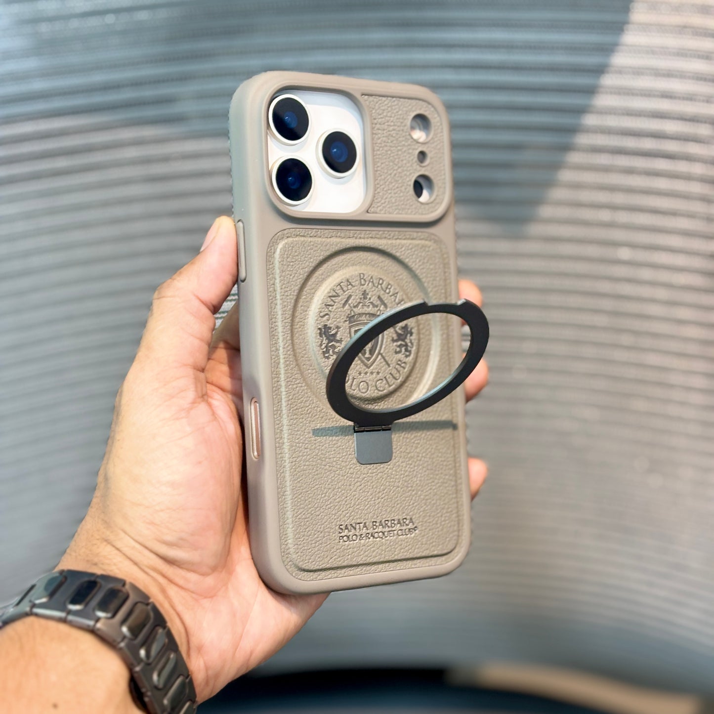 AristoStand MagSafe Leather Polo iPhone 17 Pro Max Case