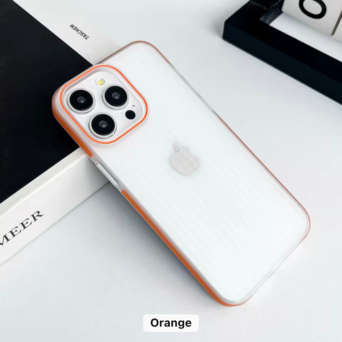 Slim Fit Hard iPhone Case with Embossed Stripes