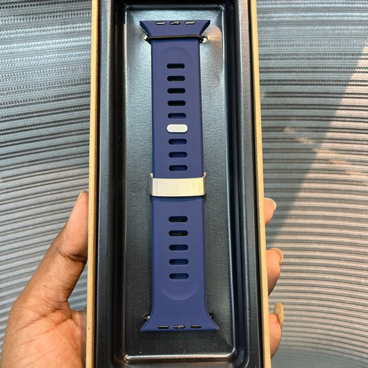 Silicone SteelLock Band For iWatch