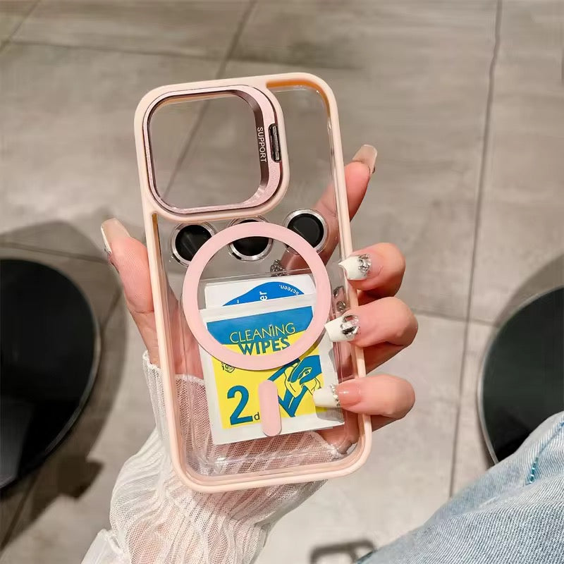 Transparent MagSafe iPhone Case with Camera Rings & Stand