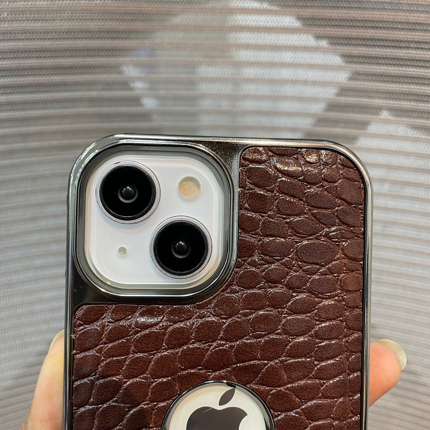 Leather Logo iPhone 15 Case