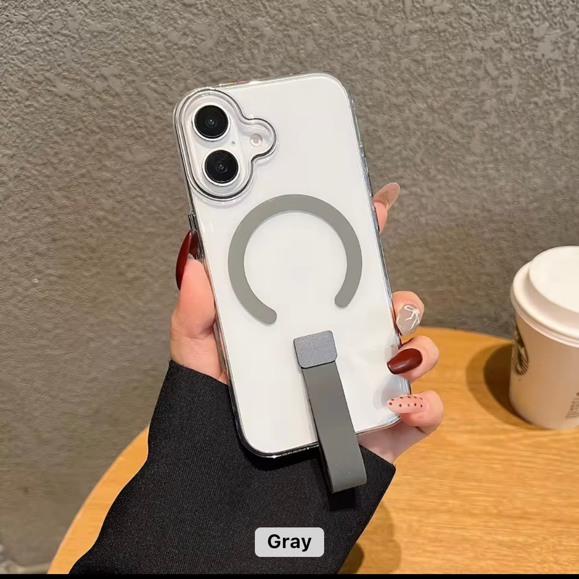 Transparent MagSafe iPhone Case with Holder
