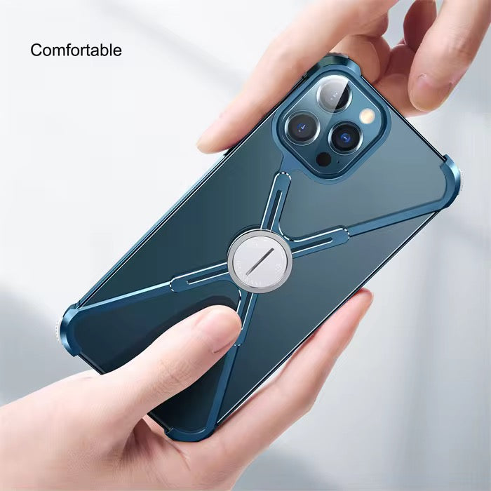 X-Shaped Magnetic Metal Bumper Case for iPhone