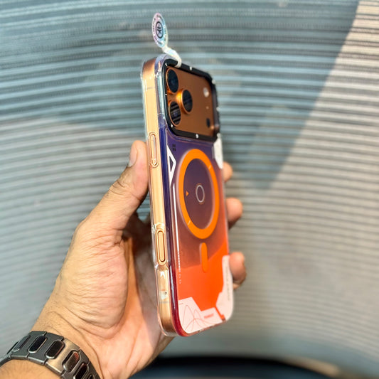 Orange LumiQuicksand Night Glow iPhone 17 Pro Max Case