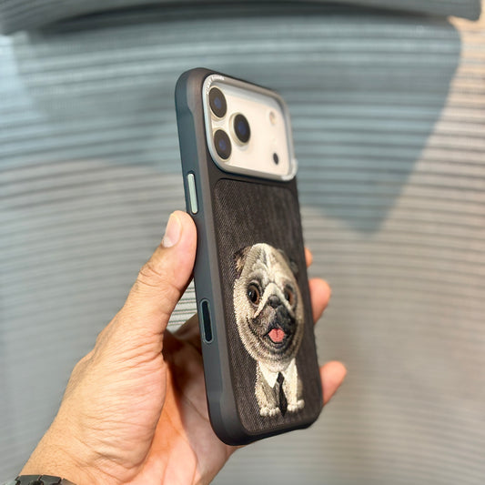 StitchPals Dog Embroidered iPhone 17 Pro Max Case