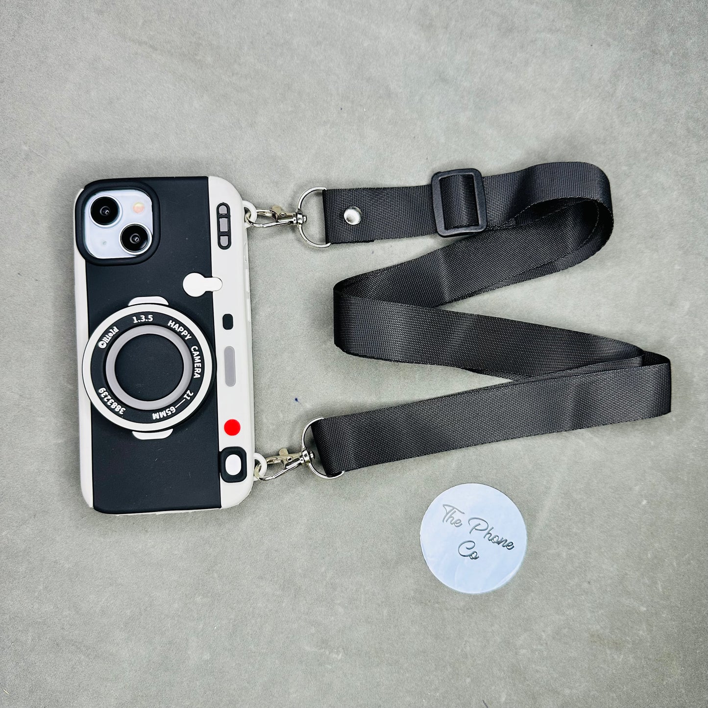 Rubber Camera iPhone Case with Sling